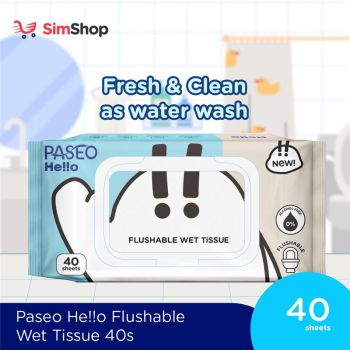 Paseo He!!o Flushable Wet Wipes 40's